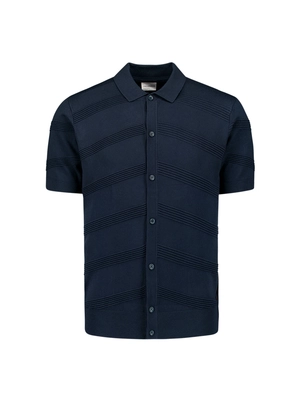 No Excess | Pullover short sleeve full button polo relief knit
