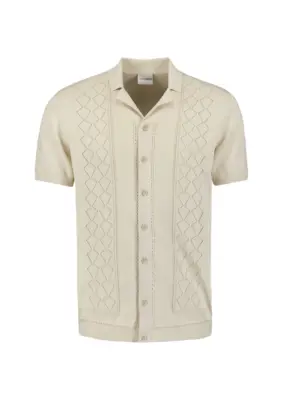 No Excess | Pullover short sleeve full button polo solid jacquard