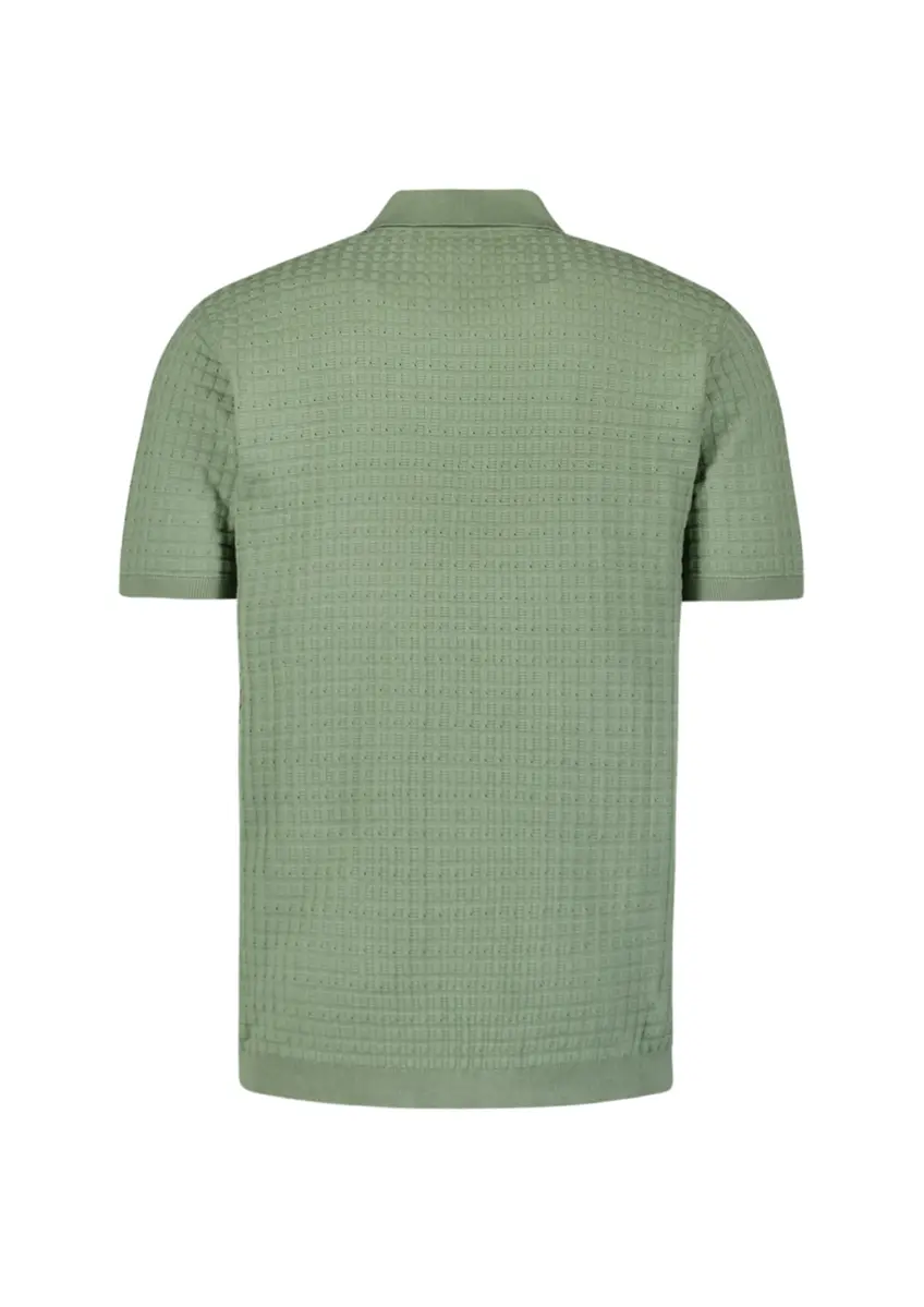 No Excess | Pullover short sleeve polo v solid jacquard