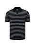 No Excess | Pullover short sleeve polo v stripes with linen
