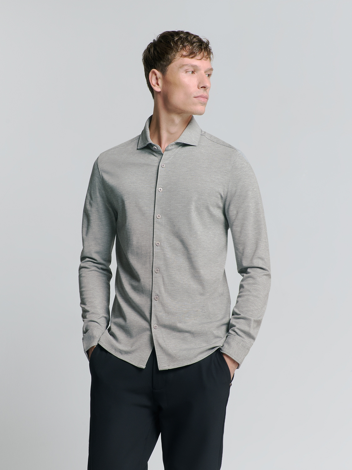 No Excess | Shirt jersey melange stretch
