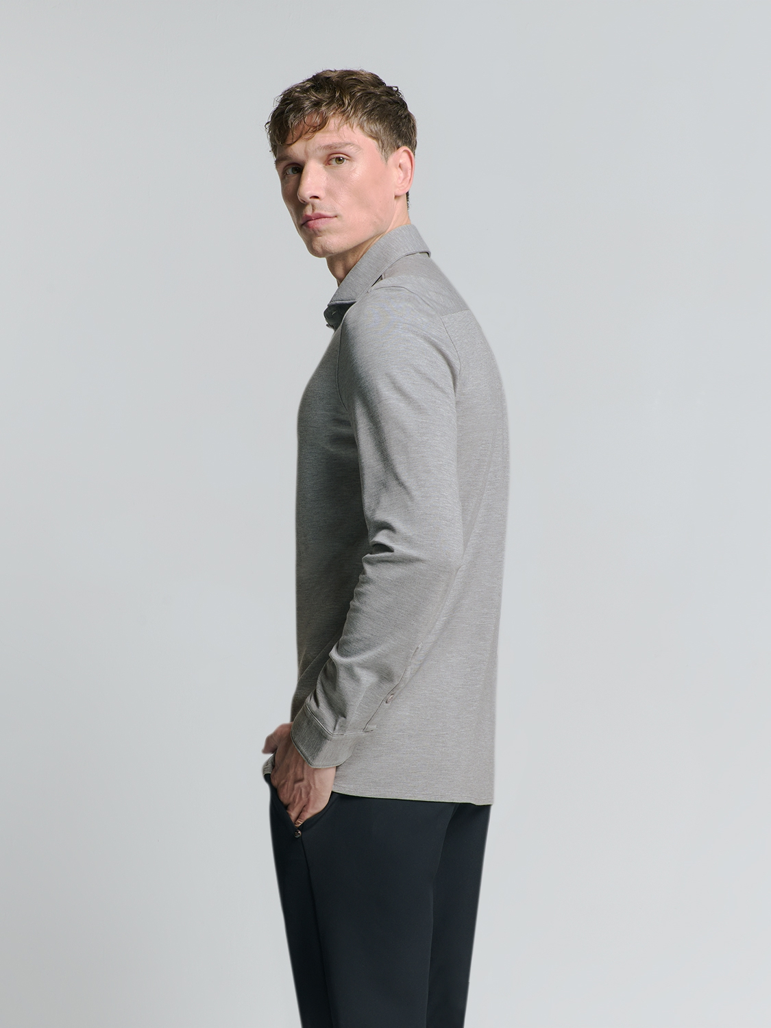 No Excess | Shirt jersey melange stretch