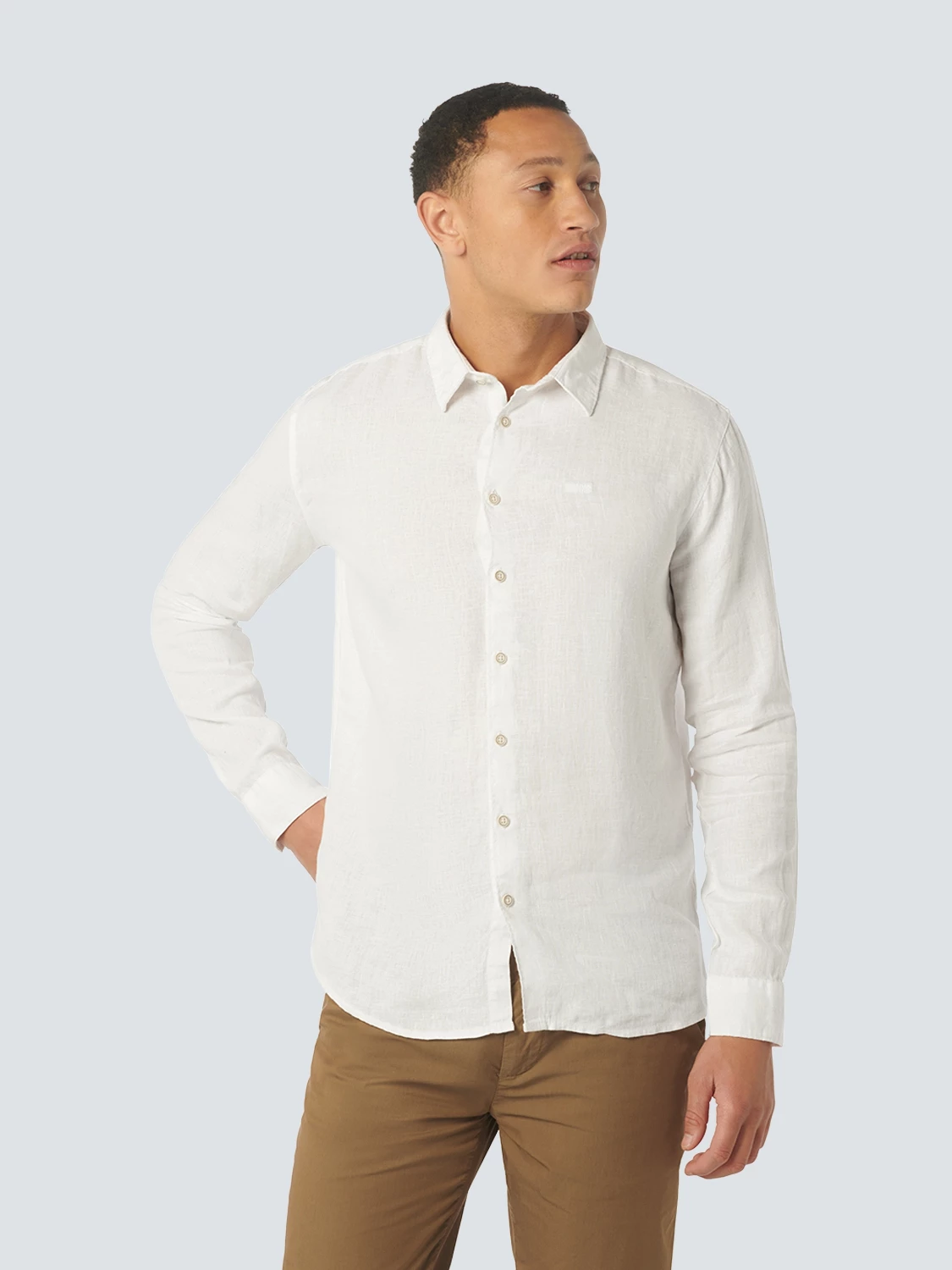 No Excess | Shirt linen solid white