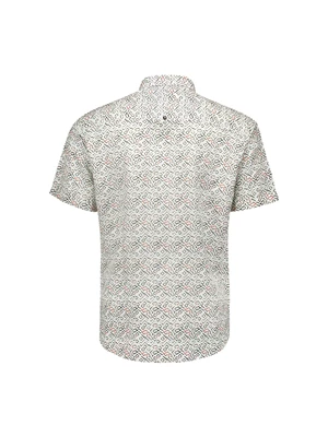 No Excess | Shirt short sleeve allover printed white