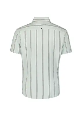 No Excess | Shirt short sleeve dobby vertical stripe with linen