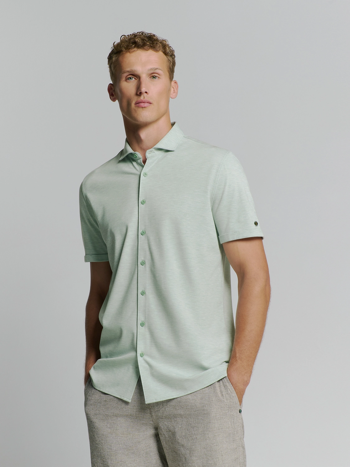 No Excess | Shirt short sleeve jersey melange stretch