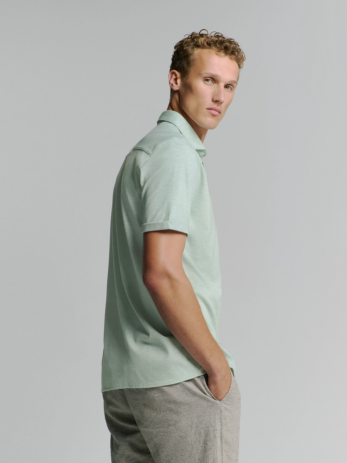 No Excess | Shirt short sleeve jersey melange stretch