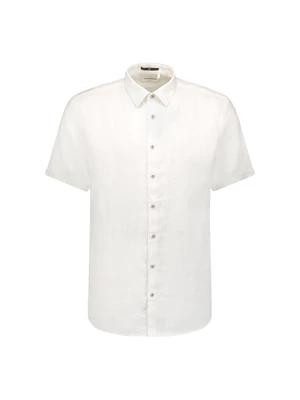 No Excess | Shirt short sleeve linen solid white