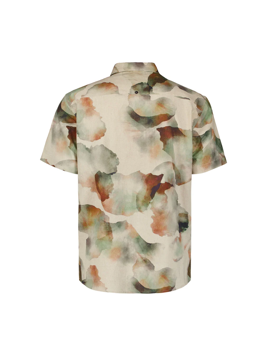 No Excess | Shirt short sleeve revers collar allover printed with linen