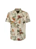 No Excess | Shirt short sleeve revers collar allover printed with linen