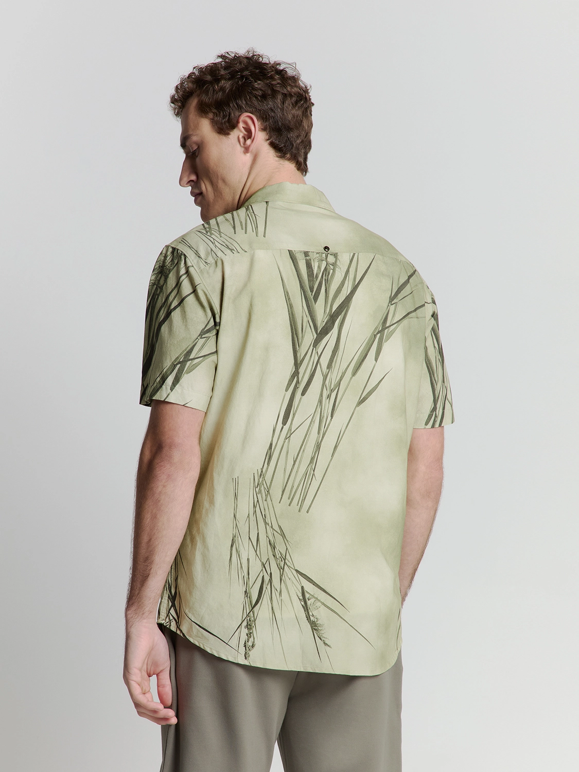 No Excess | Shirt short sleeve revers collar allover printed