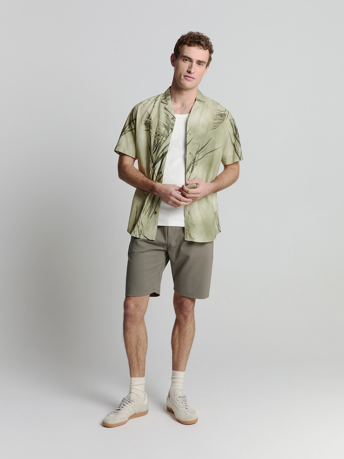 No Excess | Shirt short sleeve revers collar allover printed