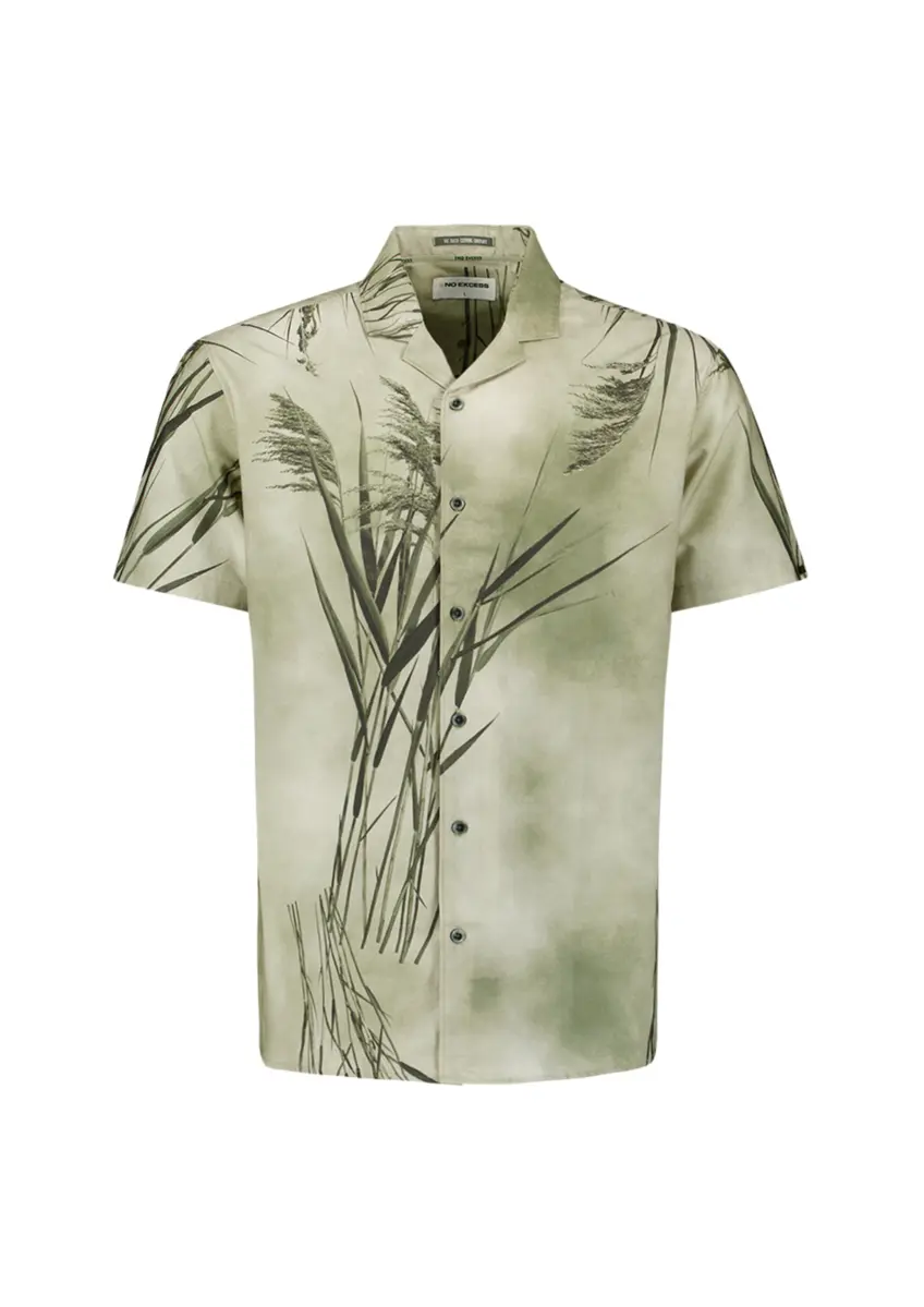 No Excess | Shirt short sleeve revers collar allover printed