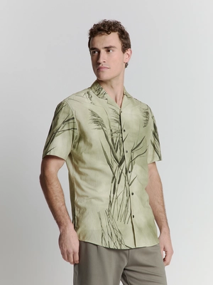 No Excess | Shirt short sleeve revers collar allover printed