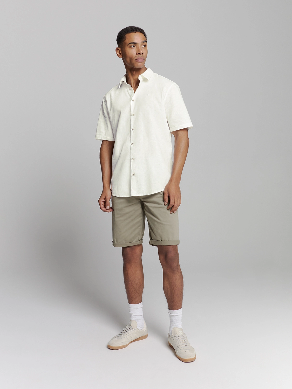 No Excess | Shirt short sleeve solid with linen