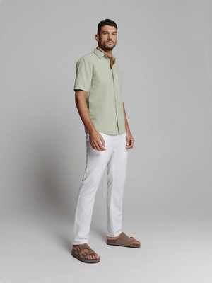 No Excess | Shirt short sleeve solid with linen
