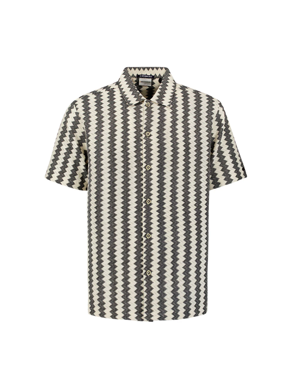 No Excess | Shirt short sleeve zig zag jacquard