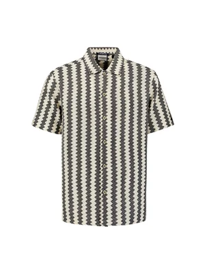 No Excess | Shirt short sleeve zig zag jacquard