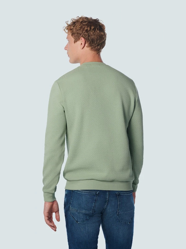 No Excess | Sweater Crewneck Double Layer Jacqu Light Seagreen