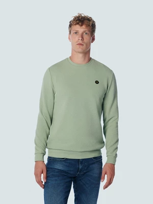 No Excess | Sweater Crewneck Double Layer Jacqu Light Seagreen