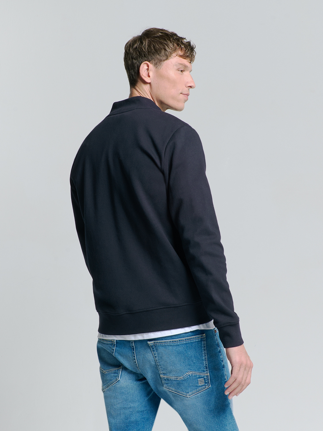 No Excess | Sweater full zipper double layer jacquard stretch