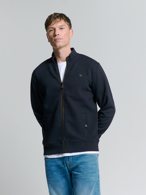 No Excess | Sweater full zipper double layer jacquard stretch