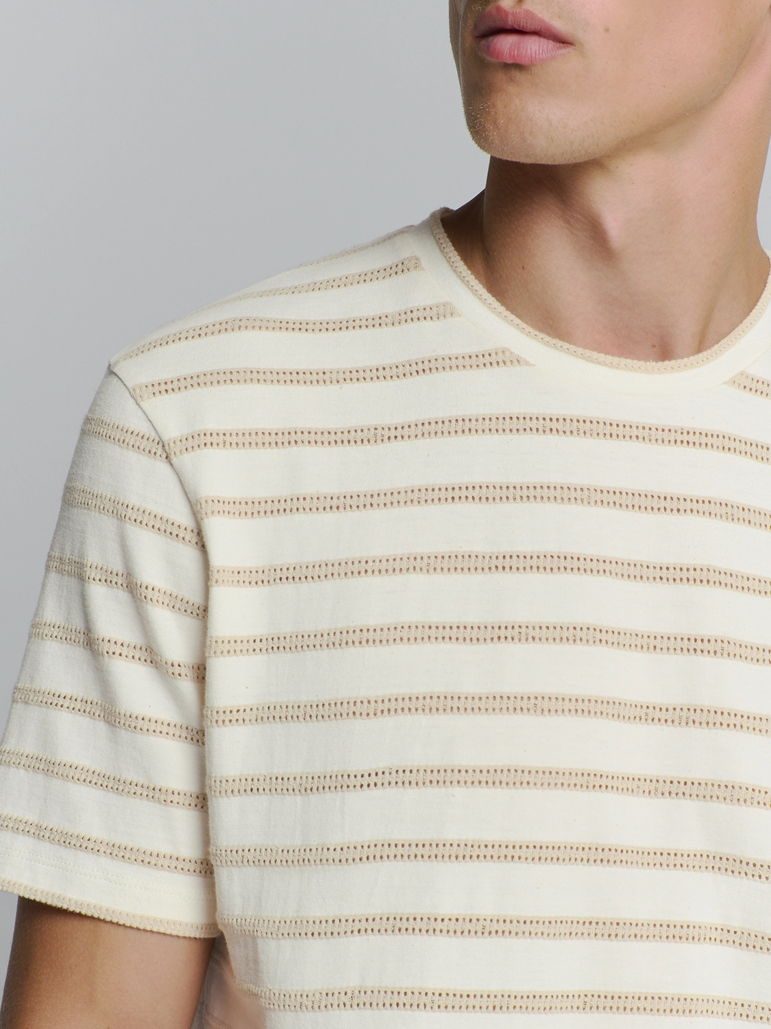 No Excess | T-shirt crewneck jacquard stripes
