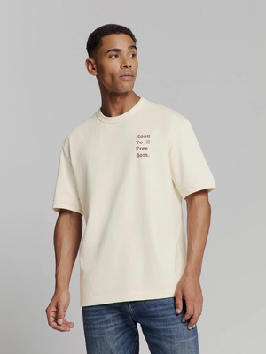 No Excess | T-shirt crewneck melange placed print