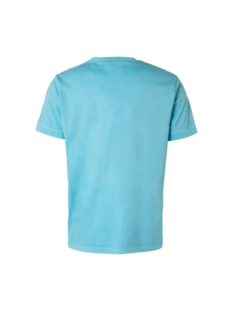 No Excess | T-Shirt Crewneck Print Garment Dyed Light Aqua