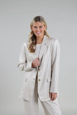 Nukus | Close blazer palazzo silver