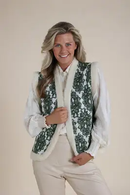 Nukus | Evy Gilet dark green