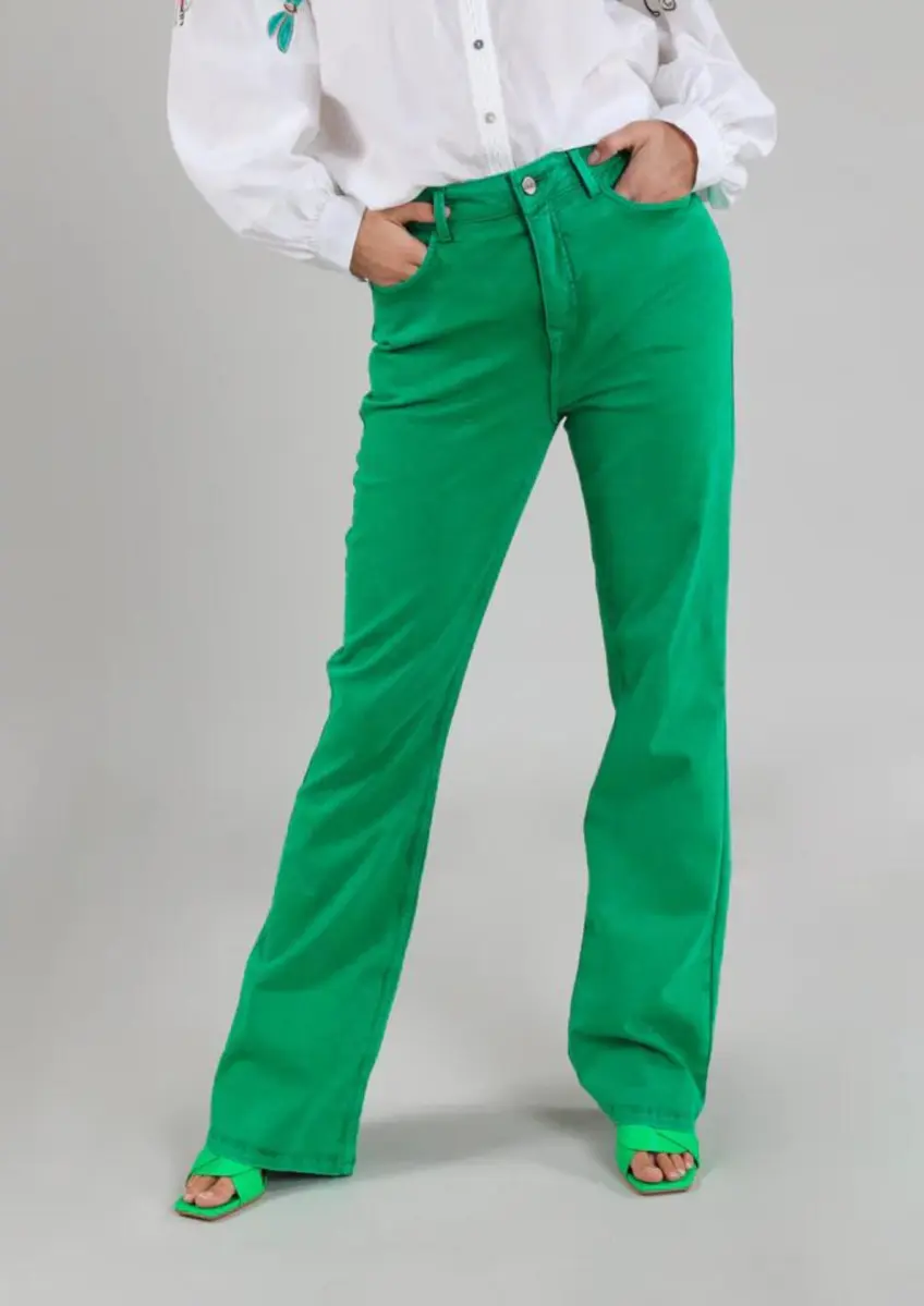 Nukus | Fem pants flare green