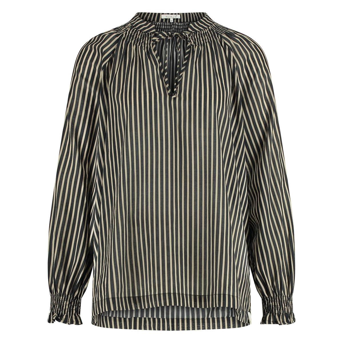 Nukus | Liz blouse stripe black/sand