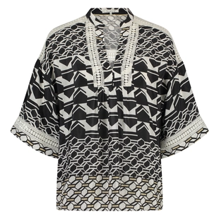 Nukus | Nina blouse graphic black/white