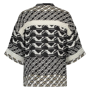 Nukus | Nina blouse graphic black/white