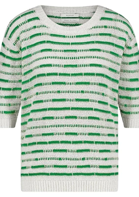 Nukus | Vinna pullover ss stripe green