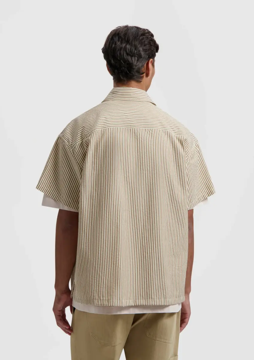 Olaf | Boxy seersucker stripe shirt ss