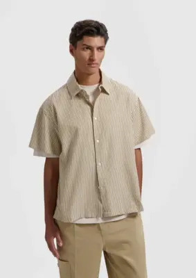 Olaf | Boxy seersucker stripe shirt ss