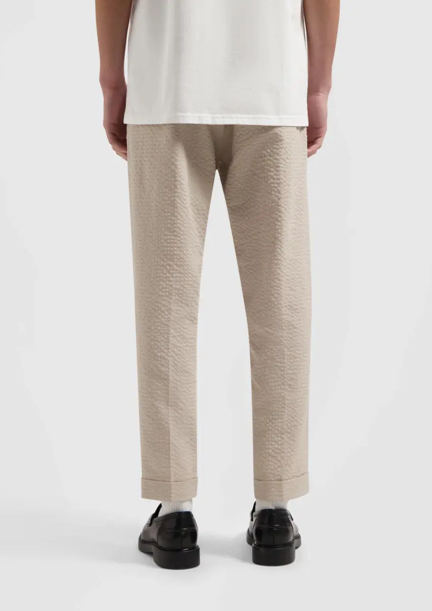 Olaf | Seersucker slim pants cement
