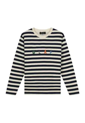 Olaf | STRIPE SANS L tee white blue