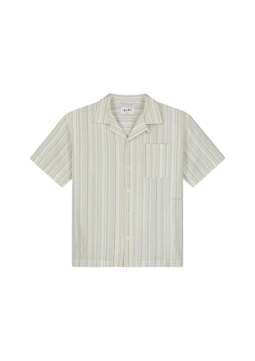 Olaf | Stripe shirt ss brown stripe