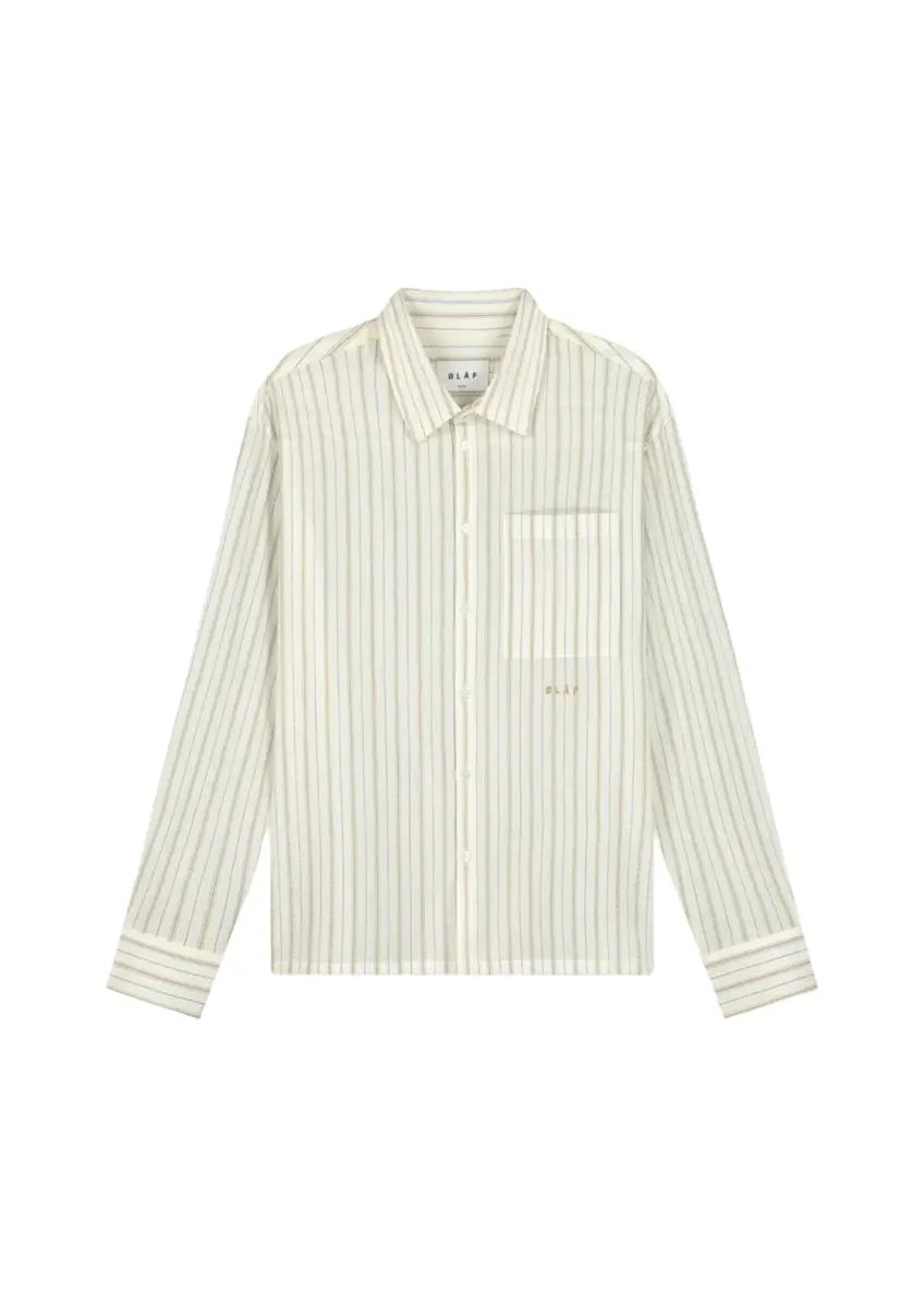 Olaf | Striped boxy shirt/offwhite