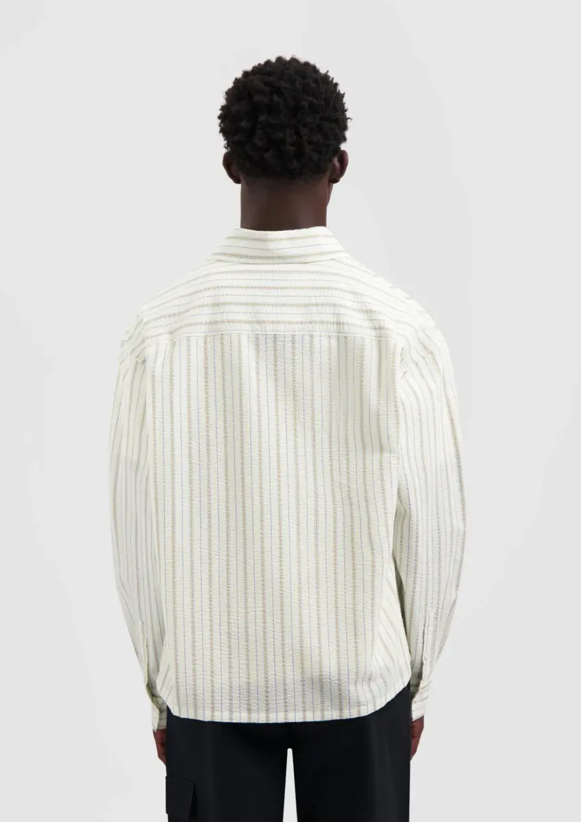 Olaf | Striped boxy shirt/offwhite