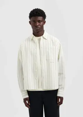 Olaf | Striped boxy shirt/offwhite