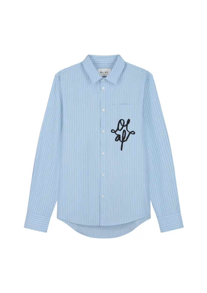 Olaf | Striped relaxed shirt blue stripe