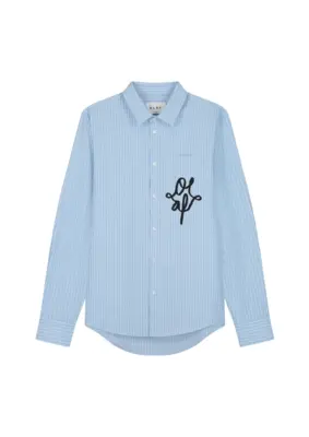 Olaf | Striped relaxed shirt blue stripe