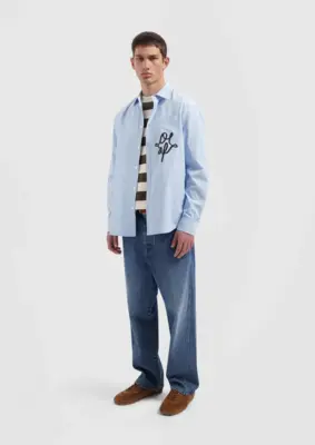Olaf | Striped relaxed shirt blue stripe