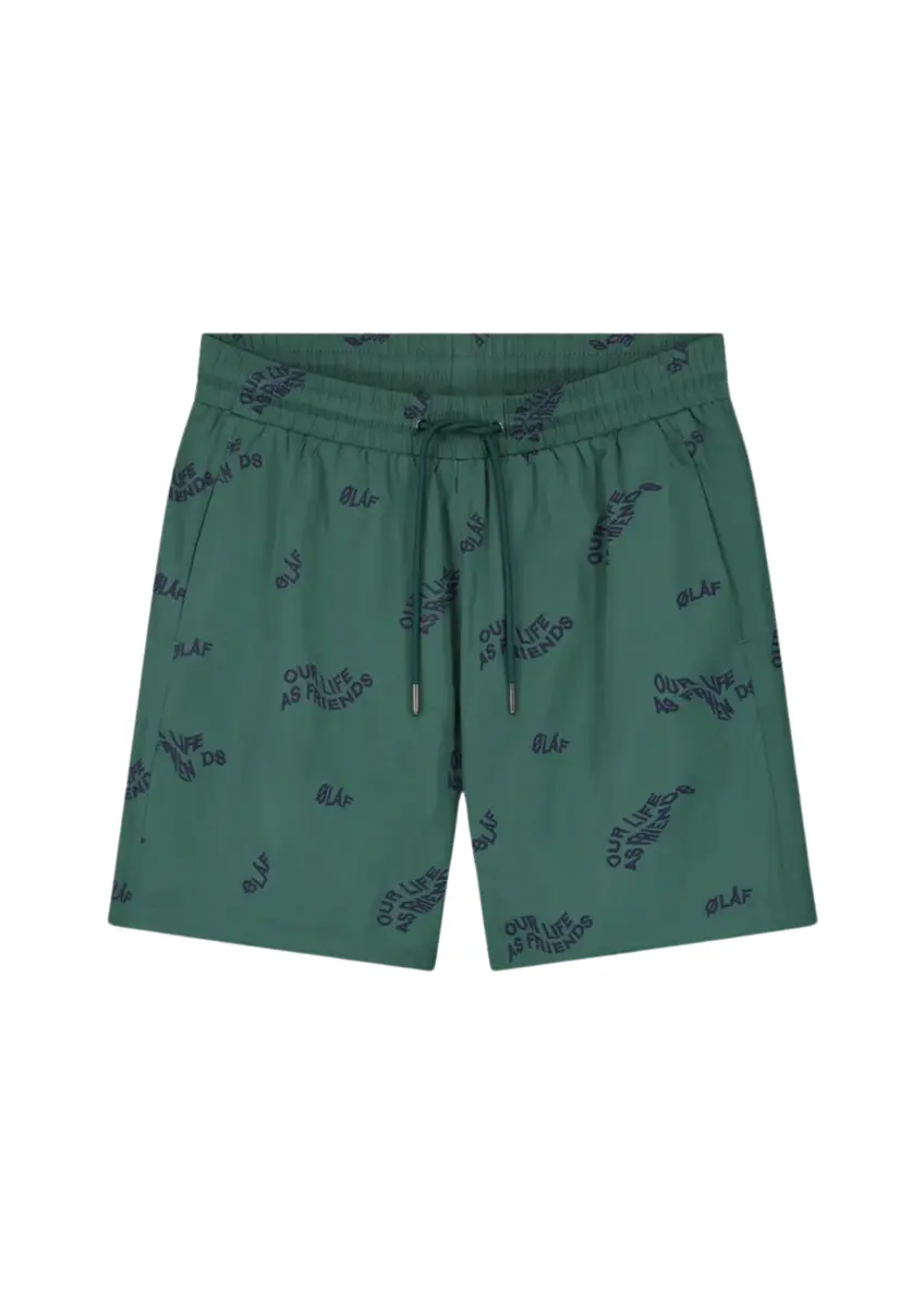 Olaf | Swim shorts wavy aop washed green
