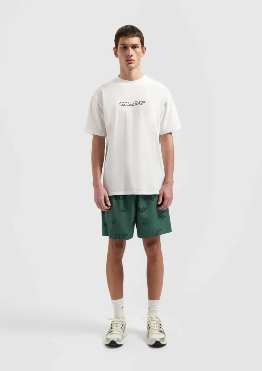 Olaf | Swim shorts wavy aop washed green