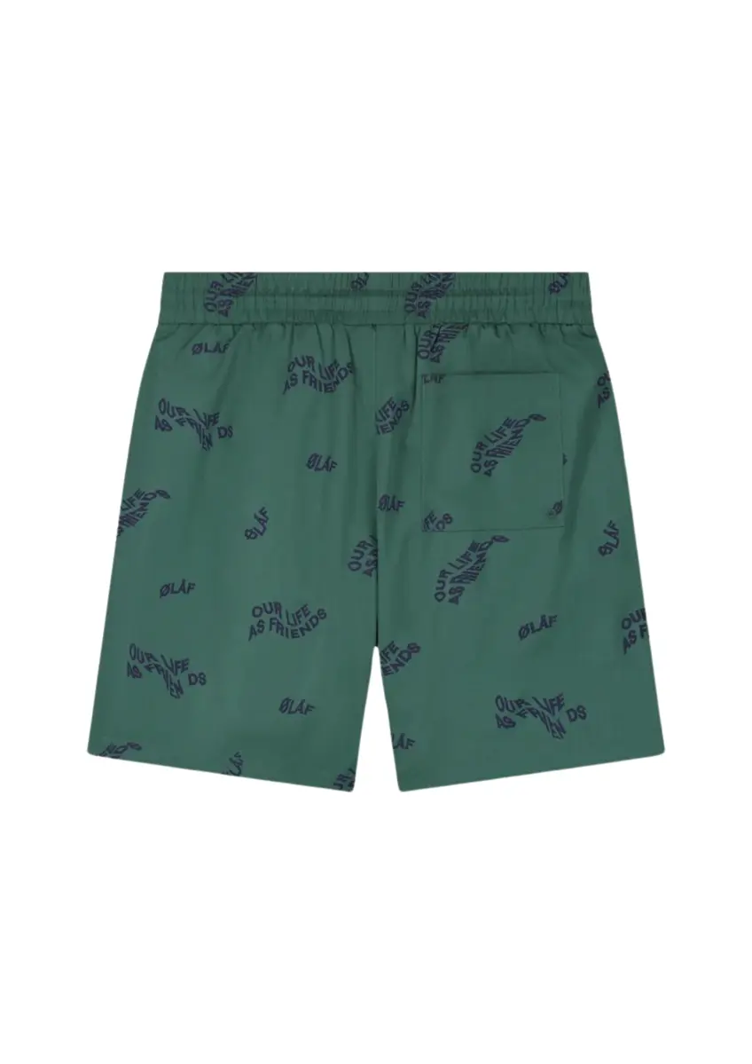 Olaf | Swim shorts wavy aop washed green